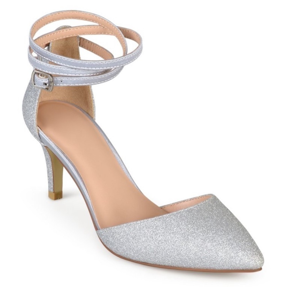 Journee collection LUELA silver heels nwt
